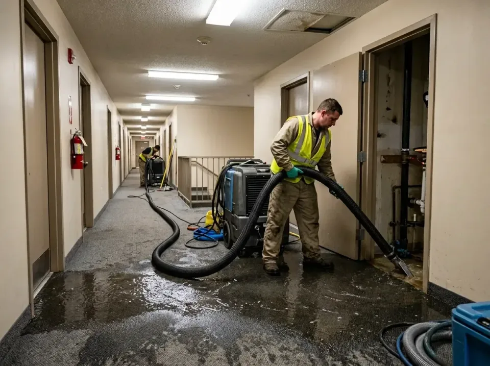 multi-unit-apartment-hallway-f-005 — frequently asked questions, Emergency Burst Pipe Water Extraction & Removal in Bennetts…